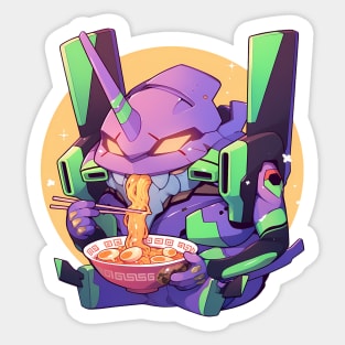 Evangelion Unit 01 Kawaii Ramen Chibi Sticker